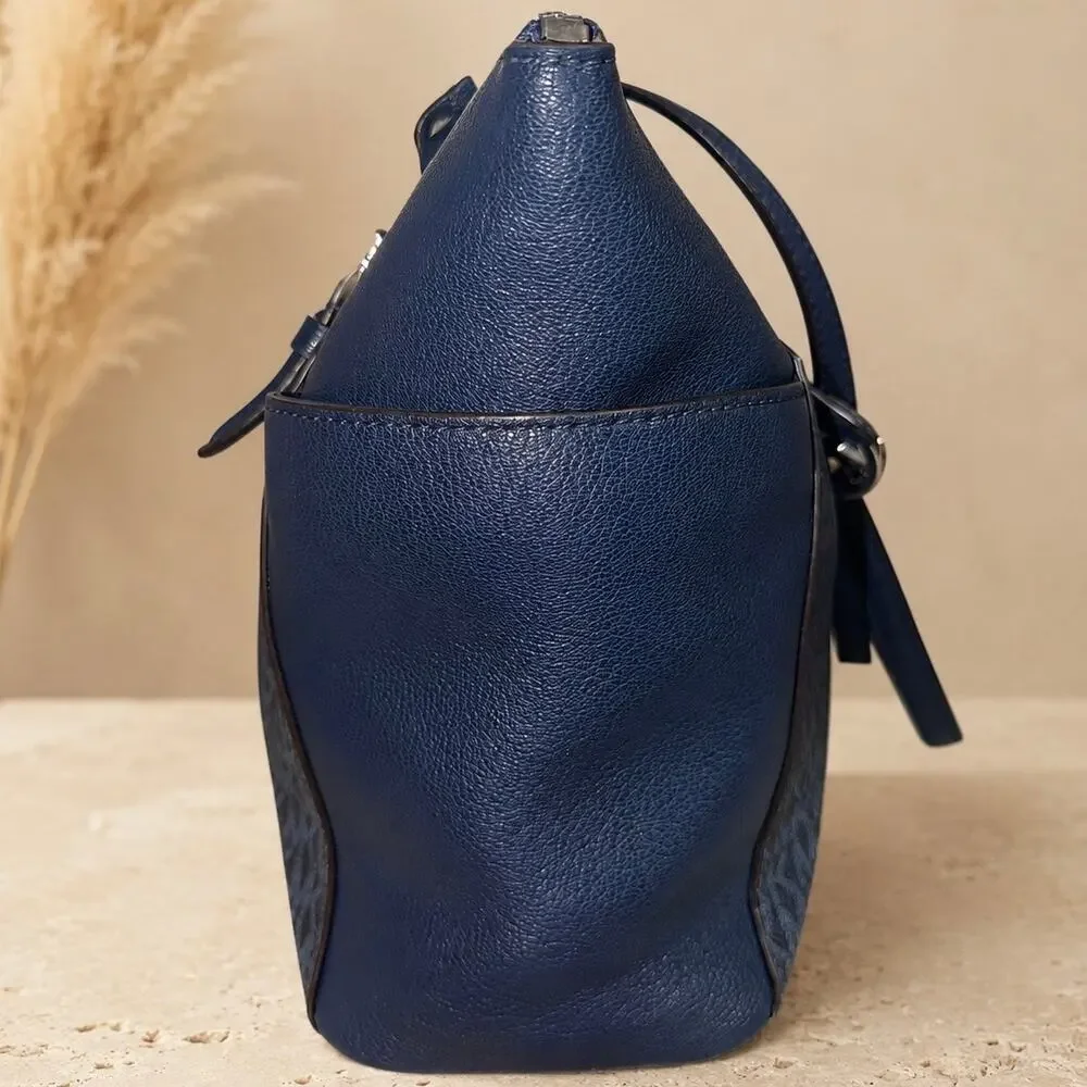 Michael Kors Jet Set Travel Navy Signature MK Logo Tote Bag
